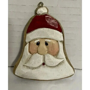 Vintage Old Saint Nick Santa Claus Head Rustic Christmas Ornaments 3‎ 1/4 Inch